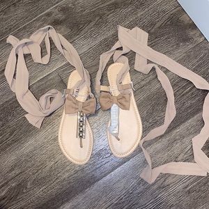 NWT Glam ballet thong sandals